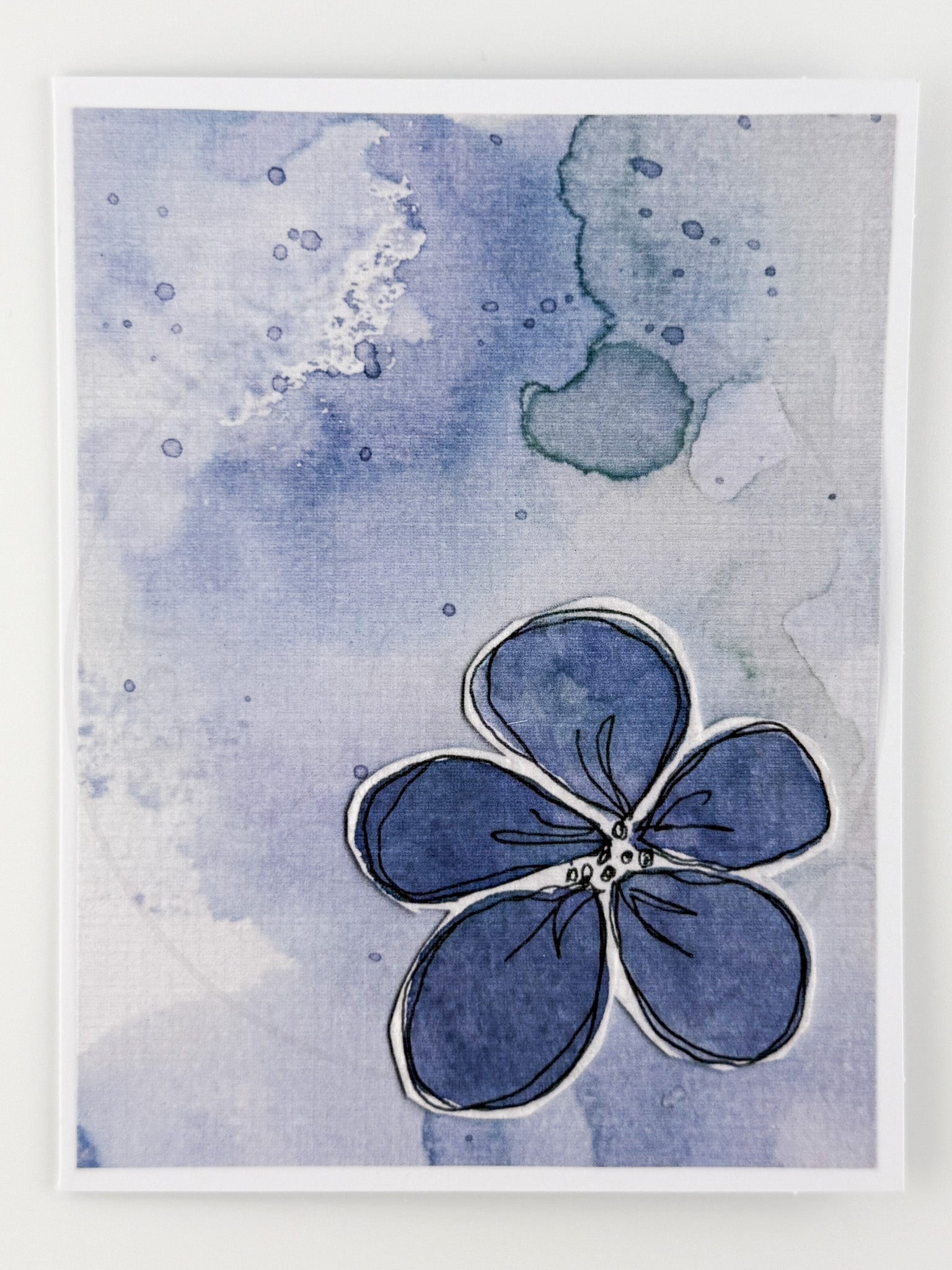 Purple Watercolor Flower Greeting Card