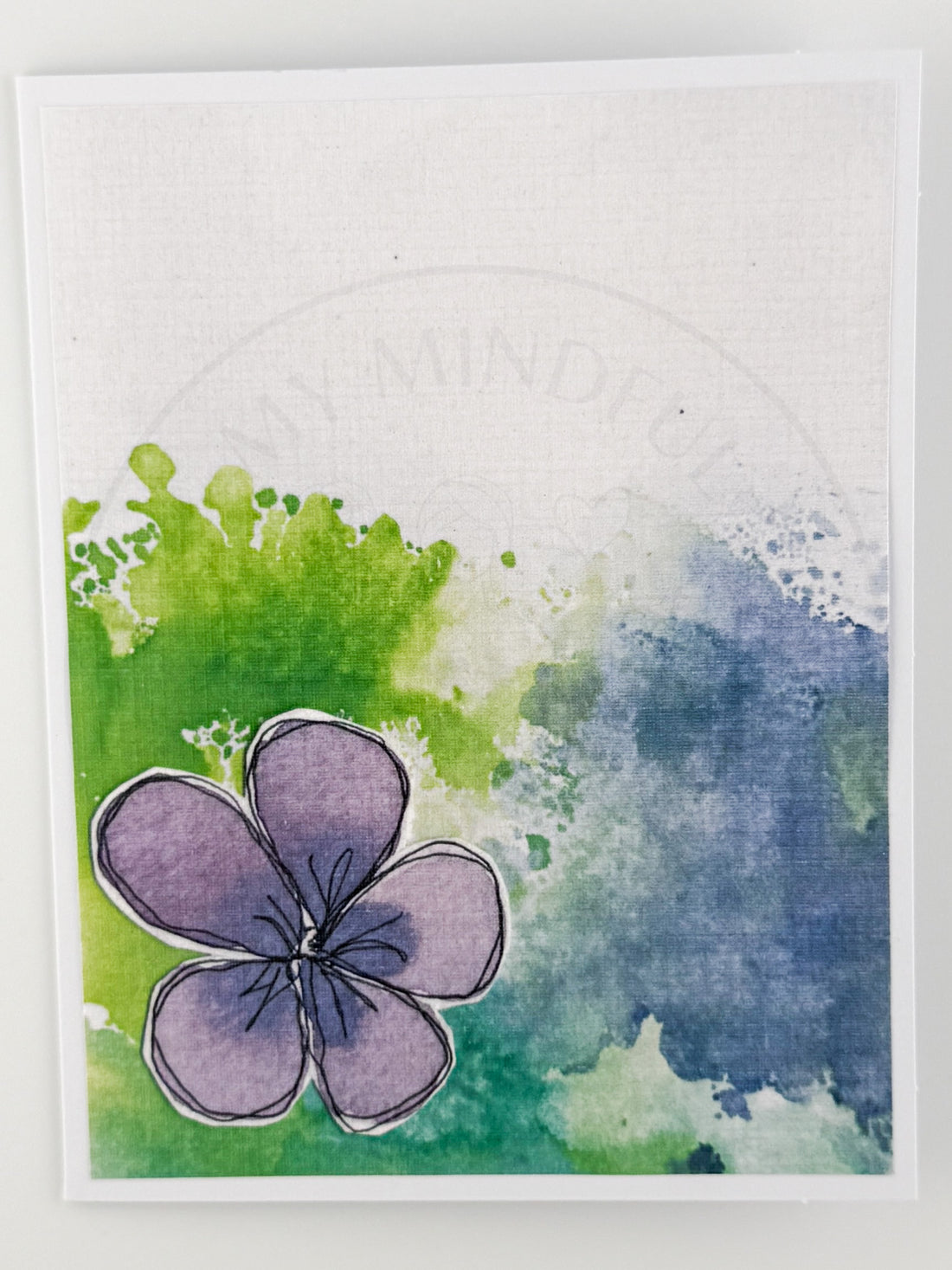Purple Watercolor Flower Blank Notecard