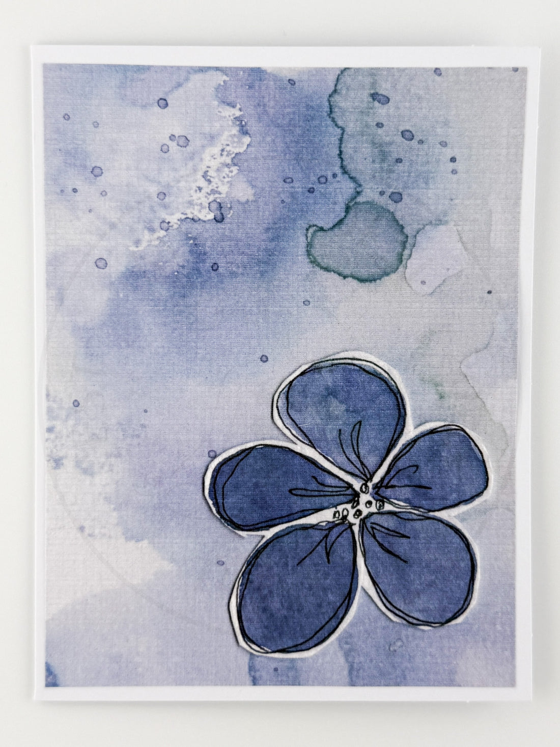 Purple Watercolor Flower Greeting Card