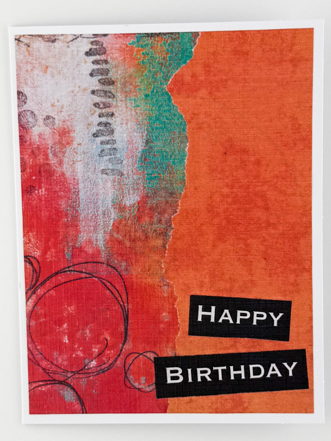Bold Orange + Red Birthday Card