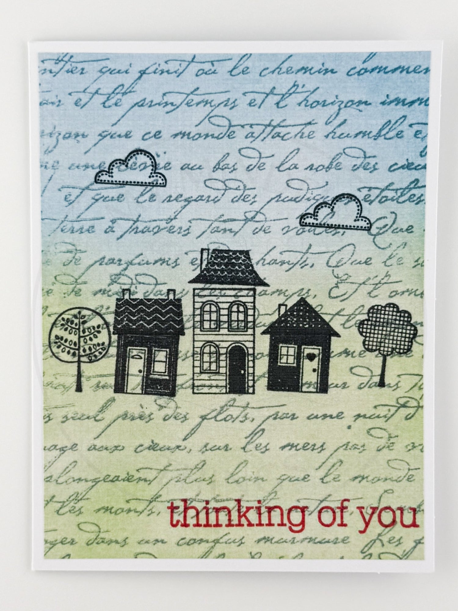 Thinking of You Notecard with House Motif