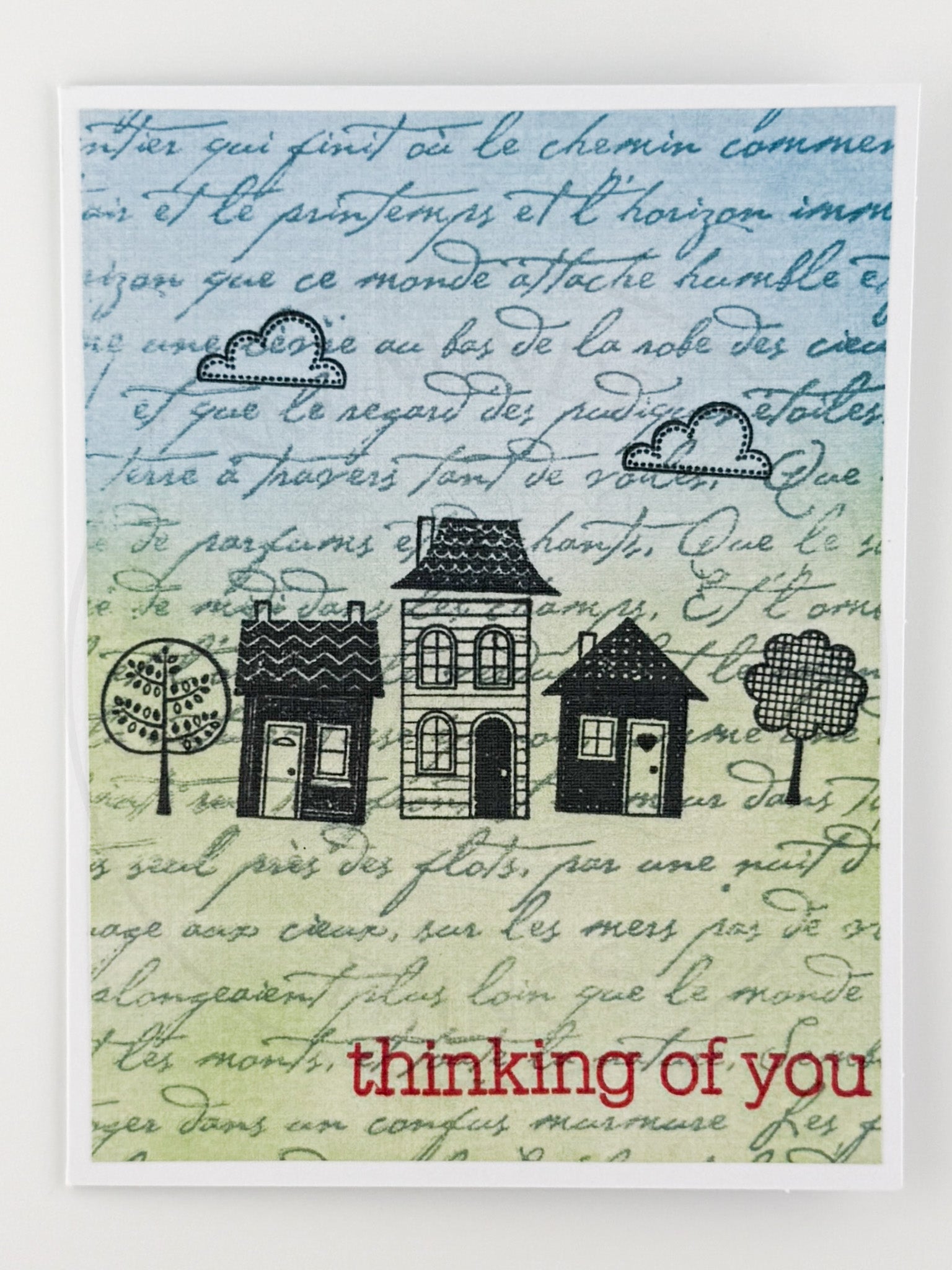 Thinking of You Notecard with House Motif