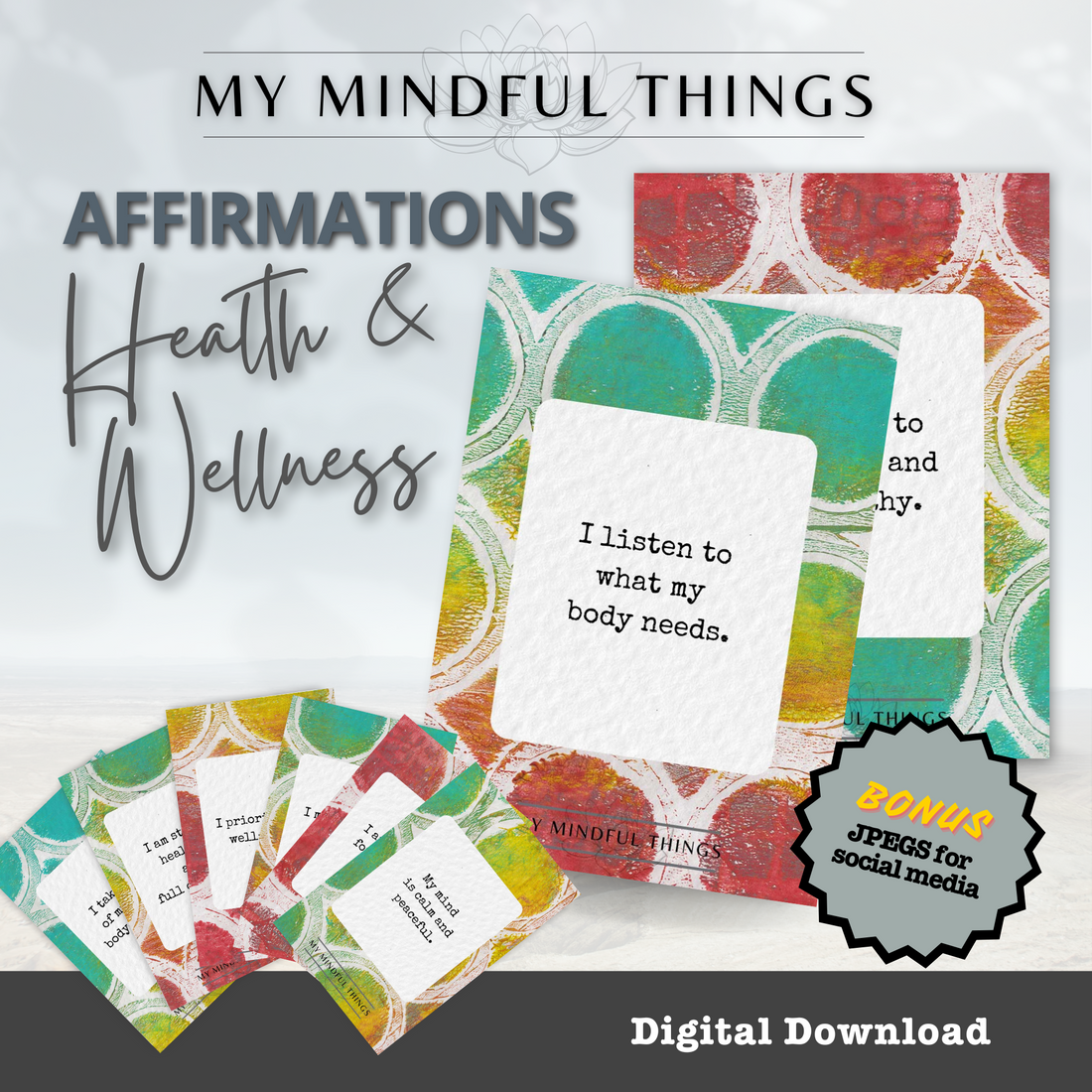 Health &amp; Wellness Affirmation Pack (digital download)