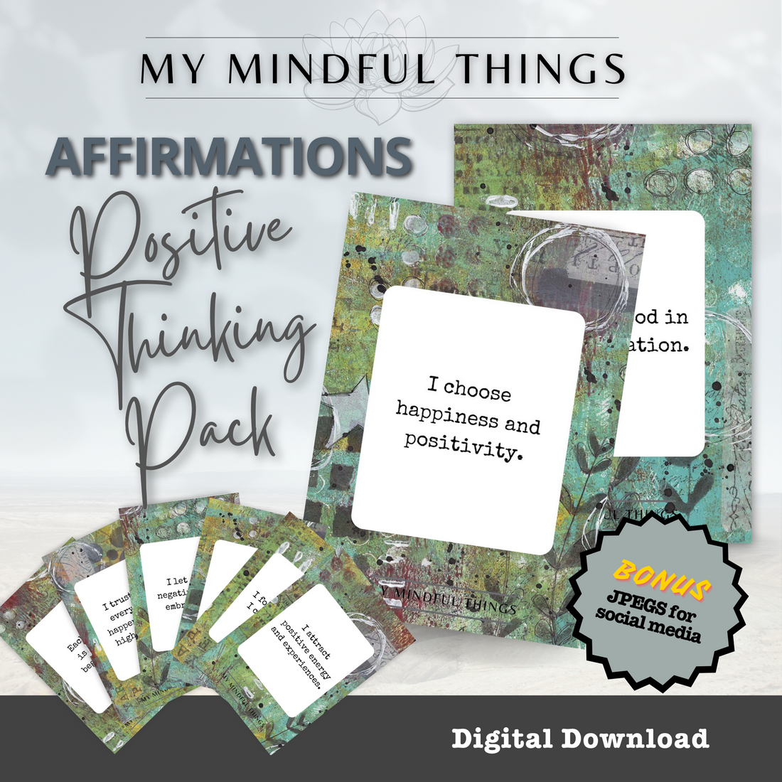 Positive Thinking Affirmations (digital download)