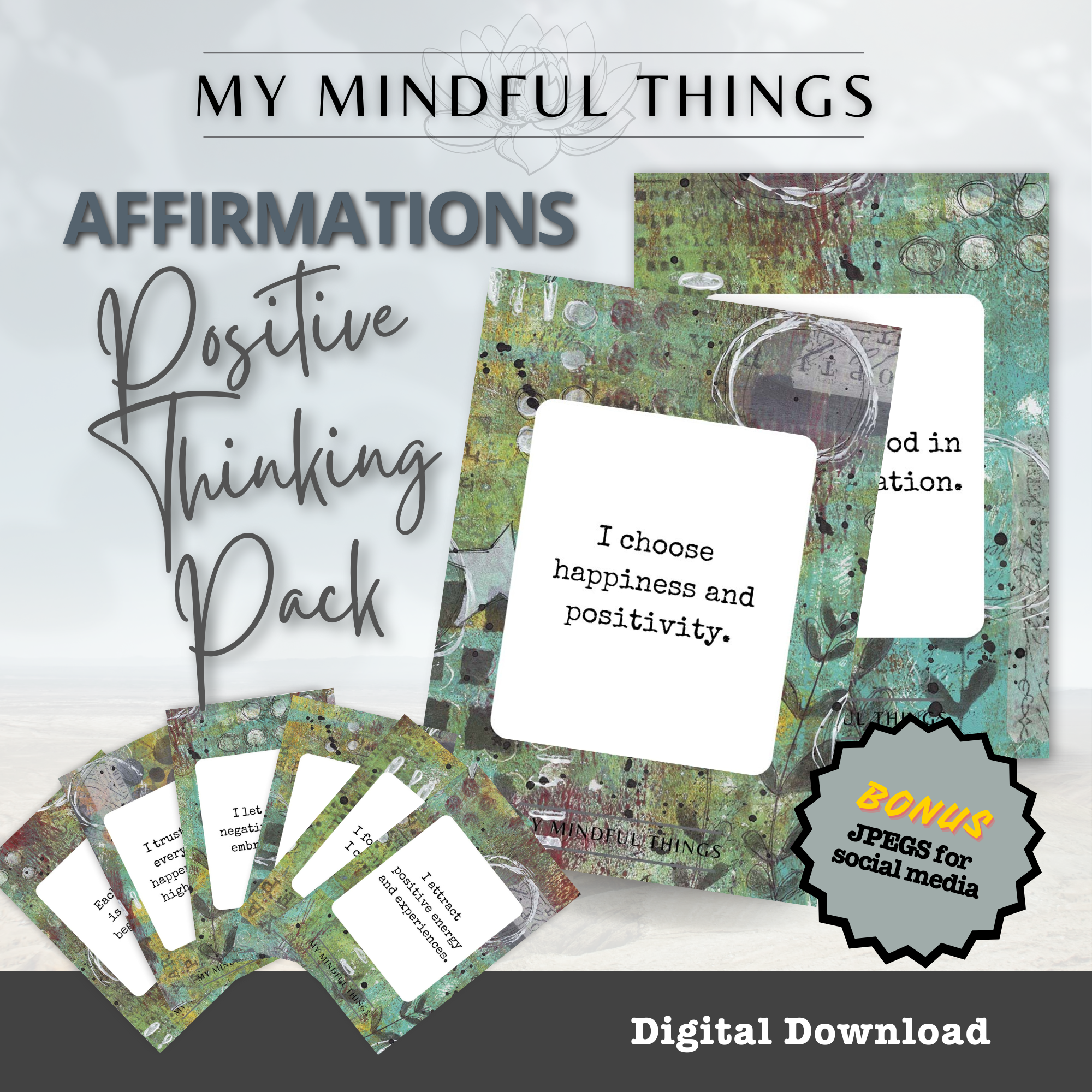 Positive Thinking Affirmations (digital download)