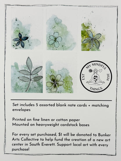 Mixed Media Art Note Card Set 2 — 5 Cards &amp; Envelopes